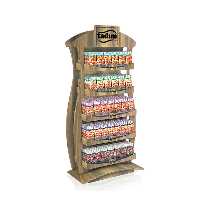 Wooden 5-Tier Display Rack for Snacks