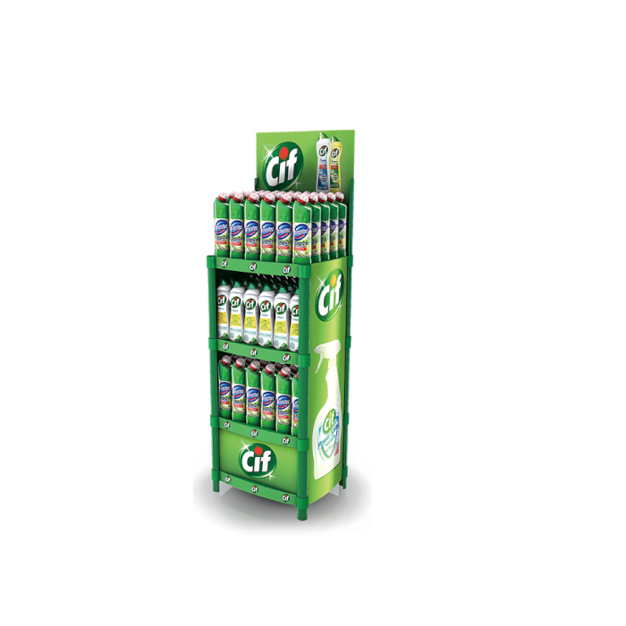 Injection Molded Floor Standing POS Display for Cleaners