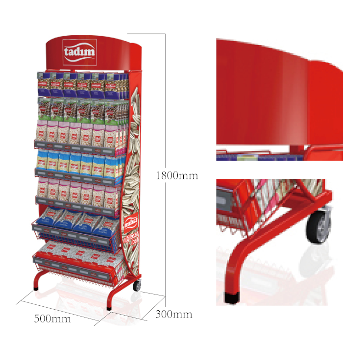 Wire Tiered Floor Display Stand for Nuts