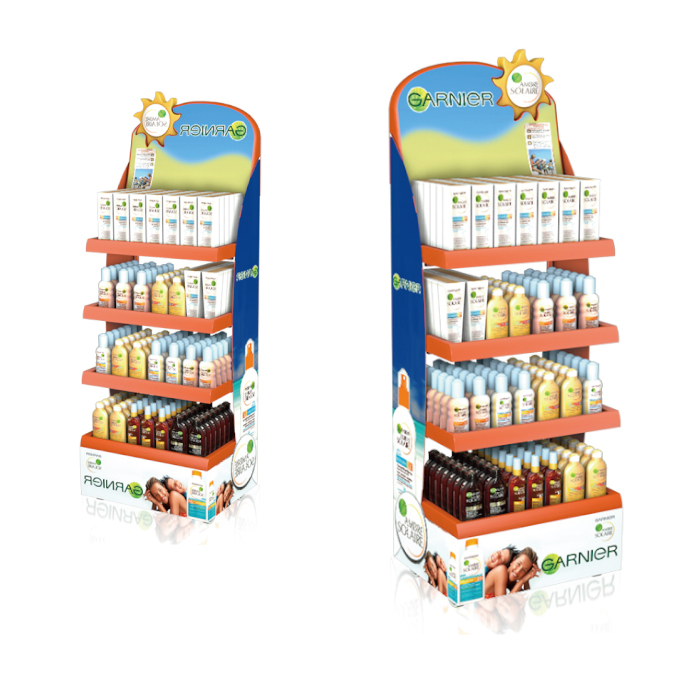 PVC 4-Tier Display Rack for Skin Care Products