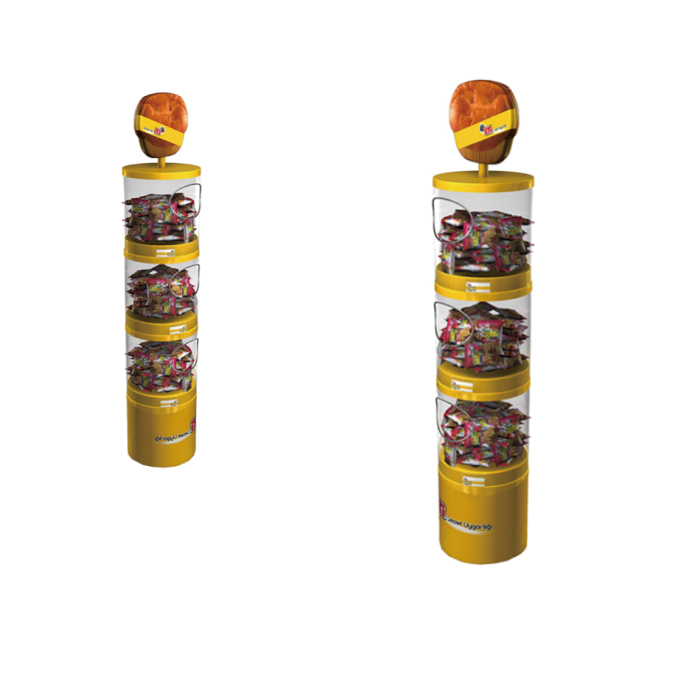 Thermoformed Round Dump Bin Candy Stand Display