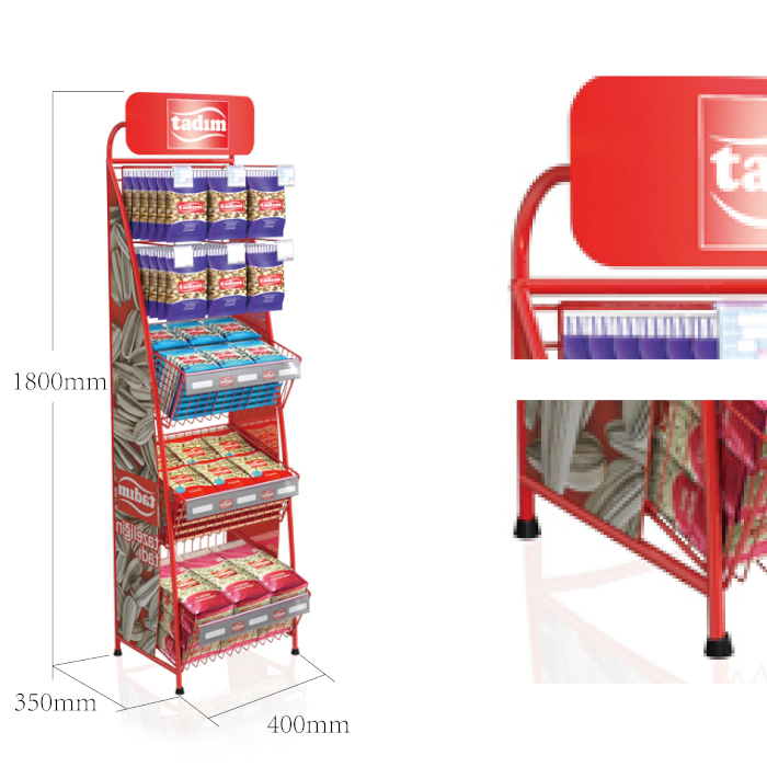 Wire Hooked POP Display Stand for Cereal