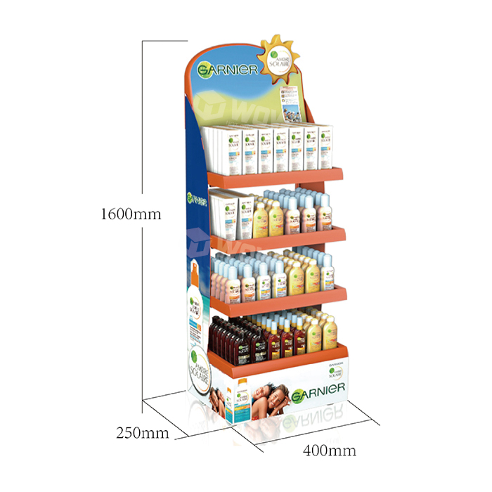 PVC 4-Tier Display Rack for Skin Care Products