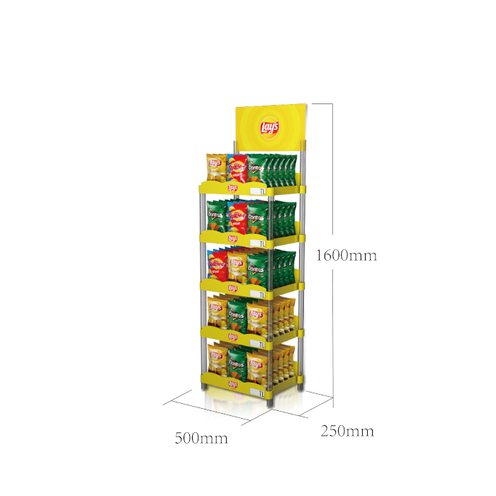 Injection Molded Retail Floor Display Stand for Lays