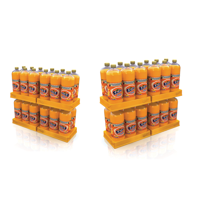 Plastic 2-Tier Point of Sale Display Rack for Fanta
