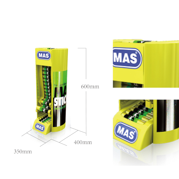 Thermoformed Gravity Feed Sidekick Battery Display Rack