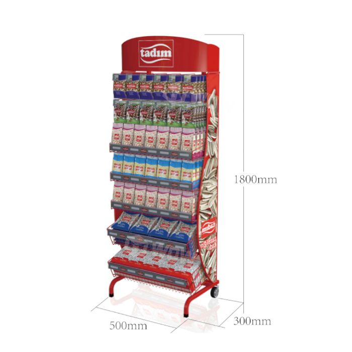 Wire Tiered Floor Display Stand for Nuts