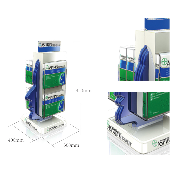 Acrylic Molded Countertop Pharmacy Display Stand