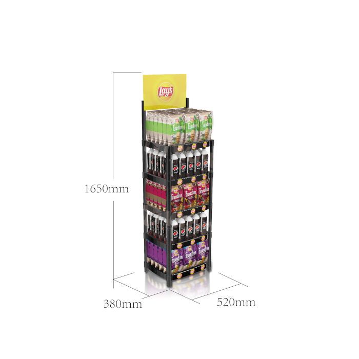 Injection Molded 4-Tier Display Shelf for Potato Chips