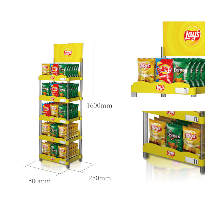 Injection Molded Retail Floor Display Stand for Lays