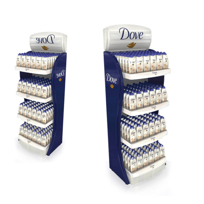 Vacuum Forming Tiered Floor Shampoo Display Stand