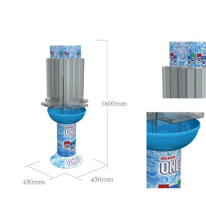 Blow Molding POS Product Display Bin for Candy Bars