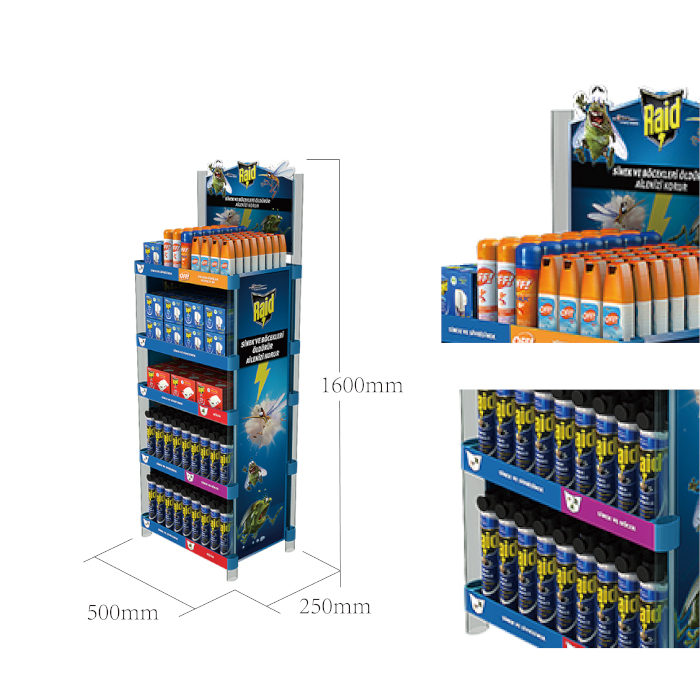 Injection Molding Floor Standing Display Unit for Insecticides