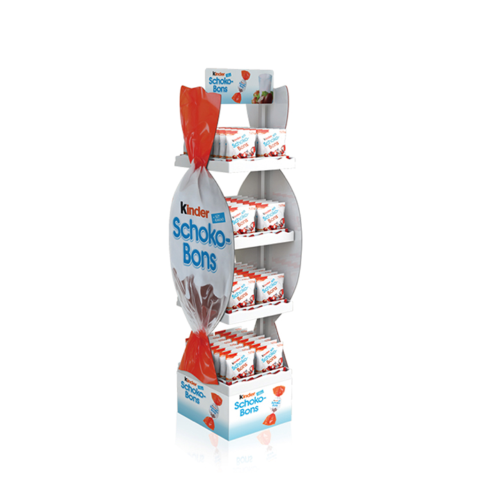 Metal Floor Standing Display Rack for Kinder Chocolate