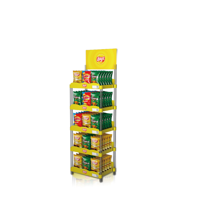 Injection Molded Retail Floor Display Stand for Lays