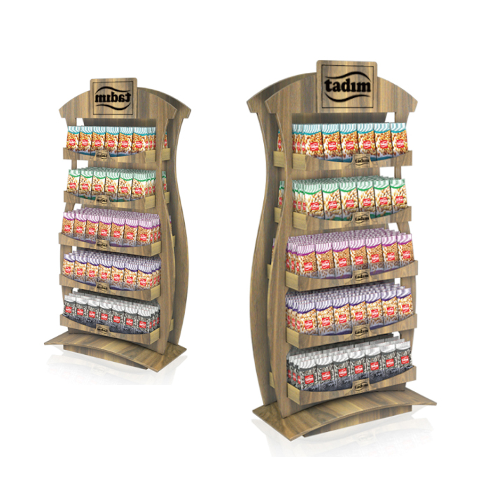 Wooden 5-Tier Display Rack for Snacks
