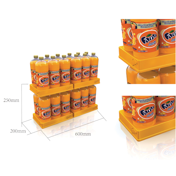 Plastic 2-Tier Point of Sale Display Rack for Fanta