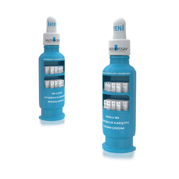 Molded Plastic Freestanding Bottle Shape Display