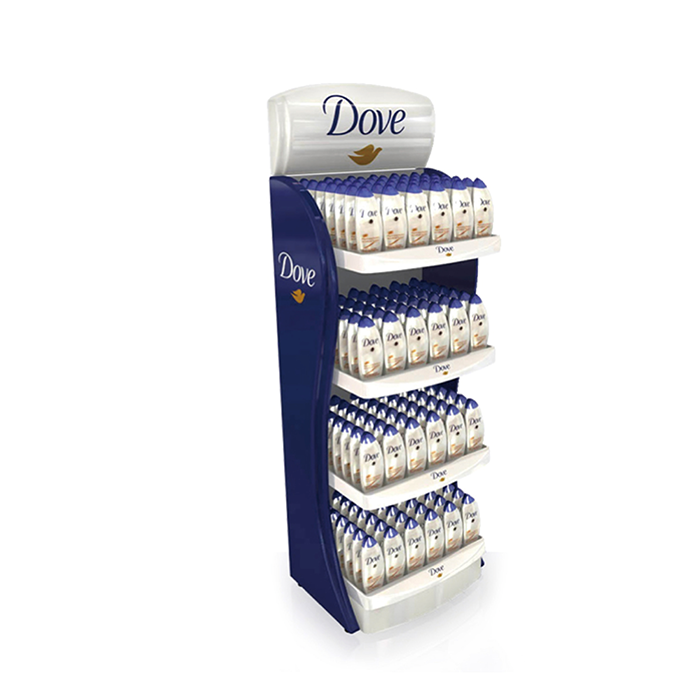 Vacuum Forming Tiered Floor Shampoo Display Stand