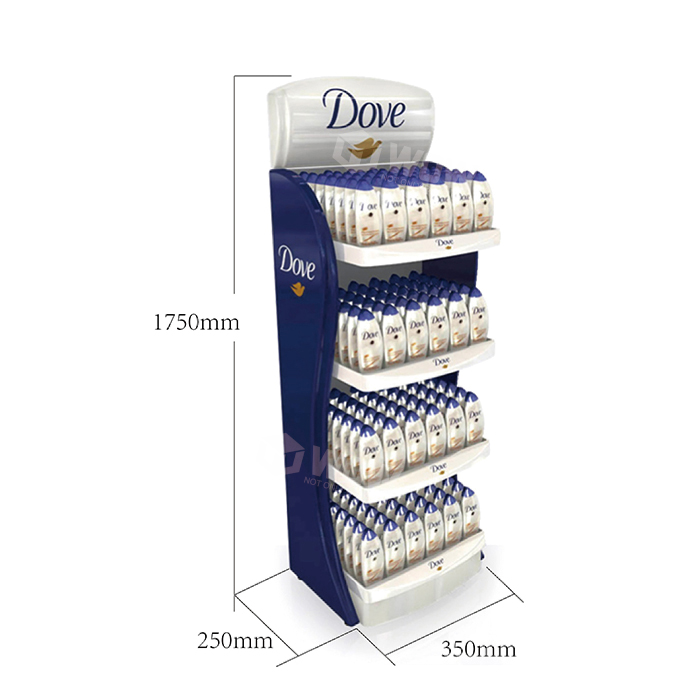 Vacuum Forming Tiered Floor Shampoo Display Stand