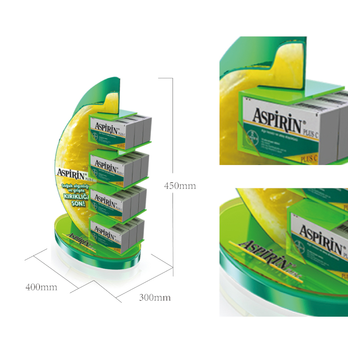 ABS Injection Molded Counter POP Pharmacy Display Rack