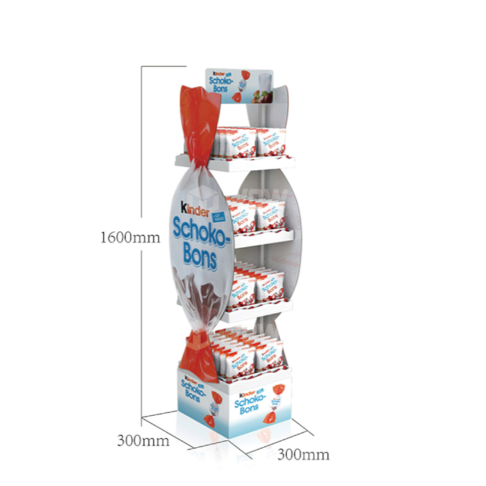 Metal Floor Standing Display Rack for Kinder Chocolate