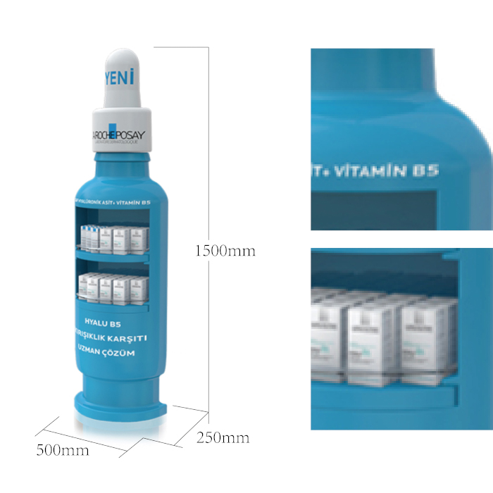 Molded Plastic Freestanding Bottle Shape Display