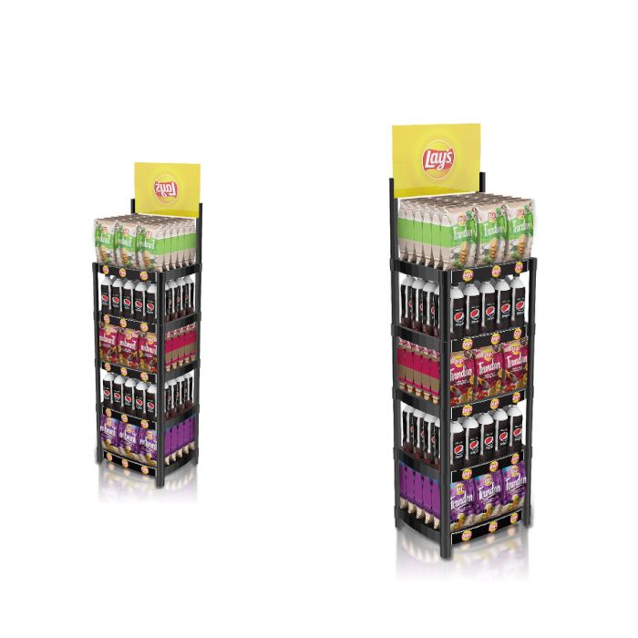 Injection Molded 4-Tier Display Shelf for Potato Chips