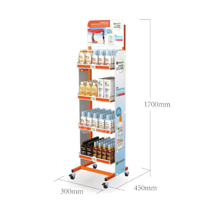 Metal POP Rolling Display Rack for Skin Care Products