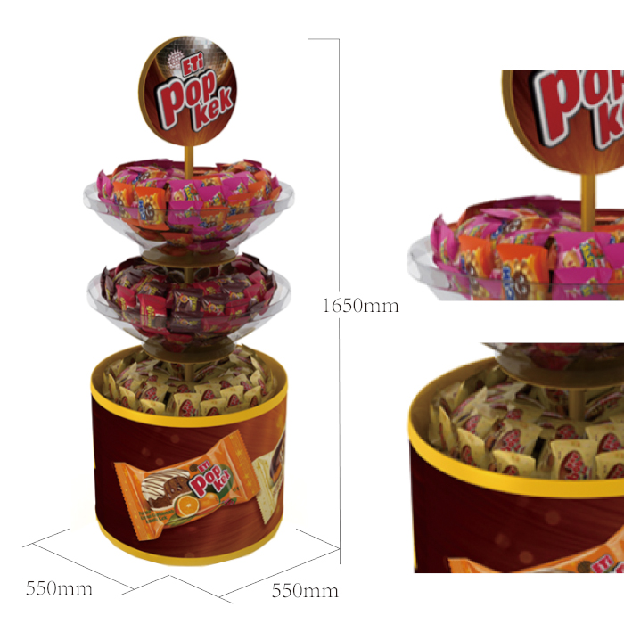 Vacuum Formed Round Dump Bin Candy Display Rack