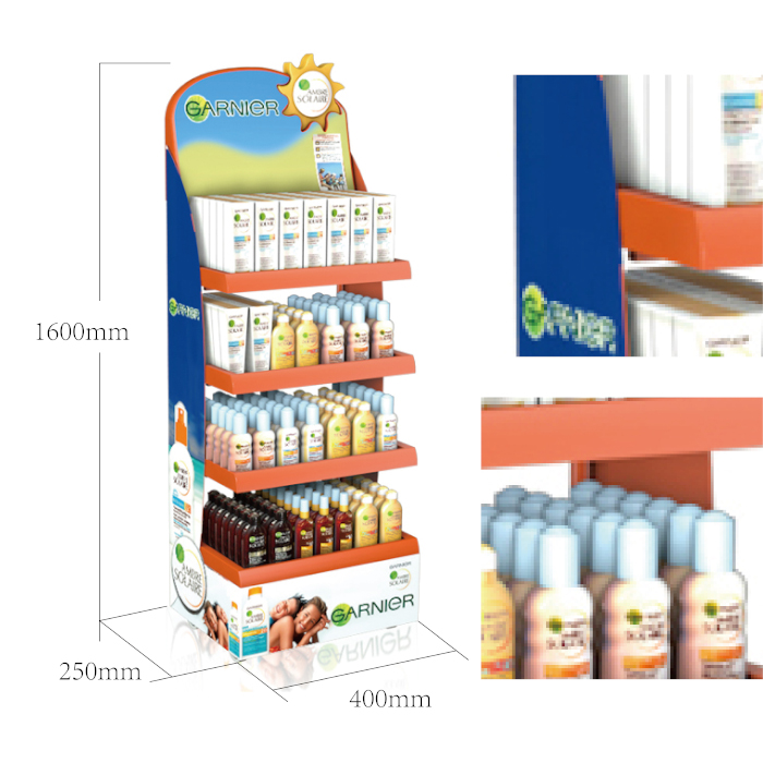 PVC 4-Tier Display Rack for Skin Care Products