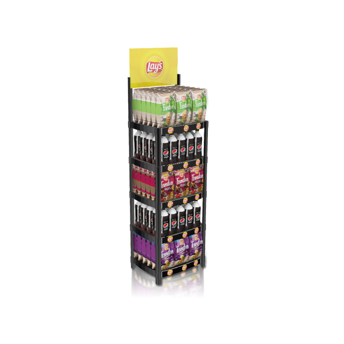 Injection Molded 4-Tier Display Shelf for Potato Chips