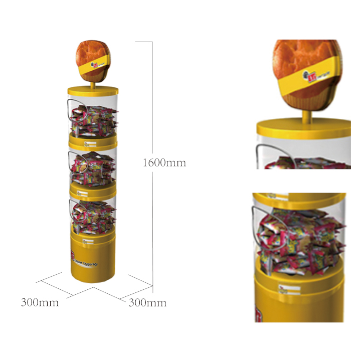 Thermoformed Round Dump Bin Candy Stand Display