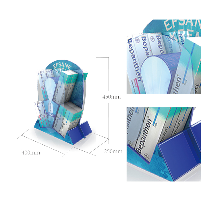 Countertop Blow Molded Three-Tier Hand Cream Display Stand