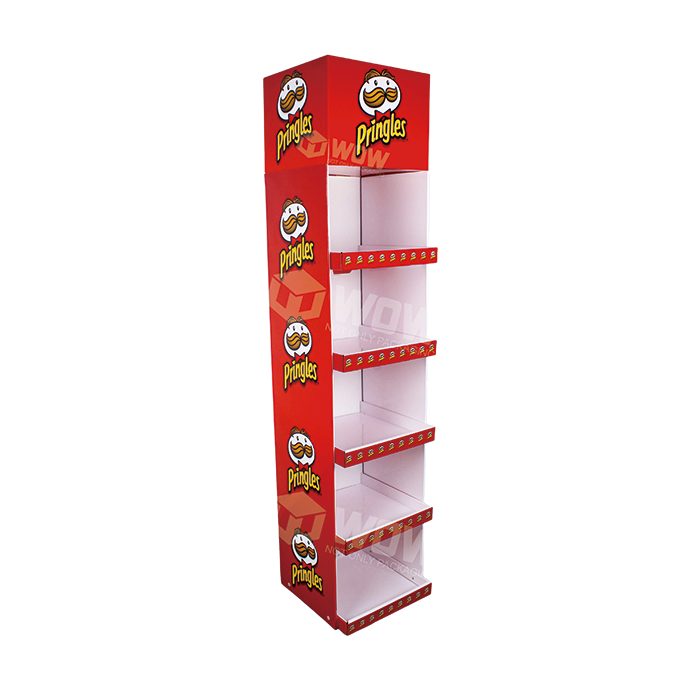 Expositor de cartón de 5 niveles para Pringles para venta minorista