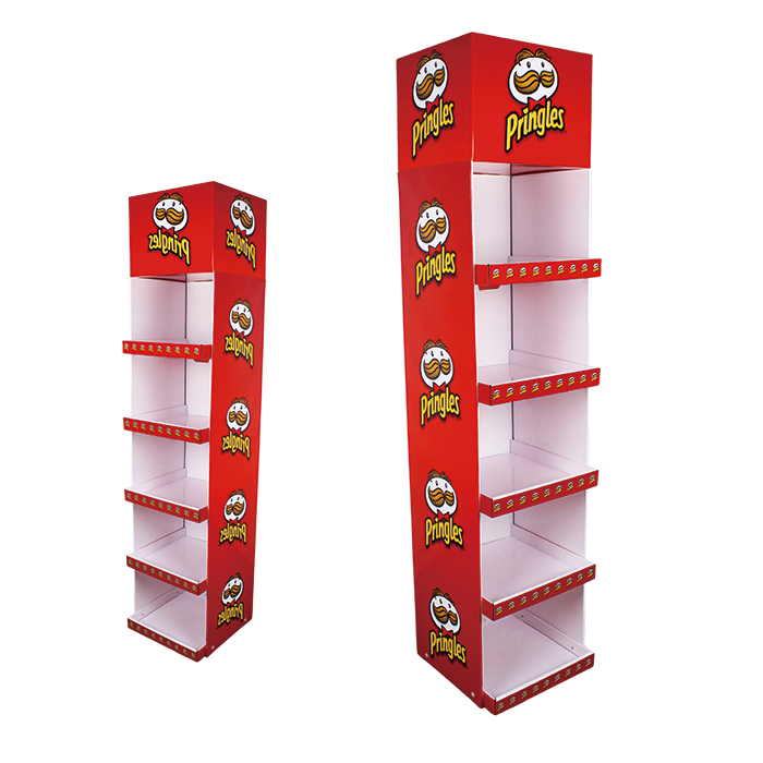 Expositor de cartón de 5 niveles para Pringles para venta minorista