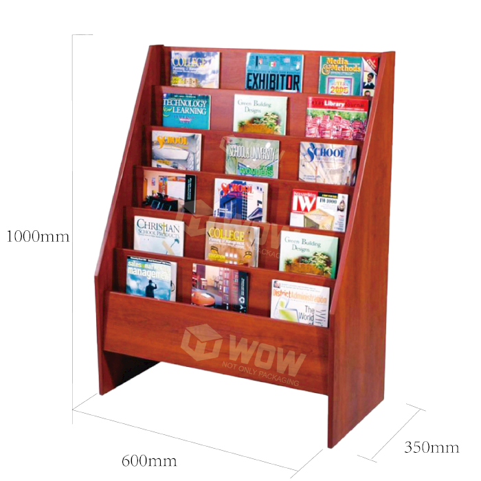 Wooden Book Waterfall Display Rack for Retail Stores