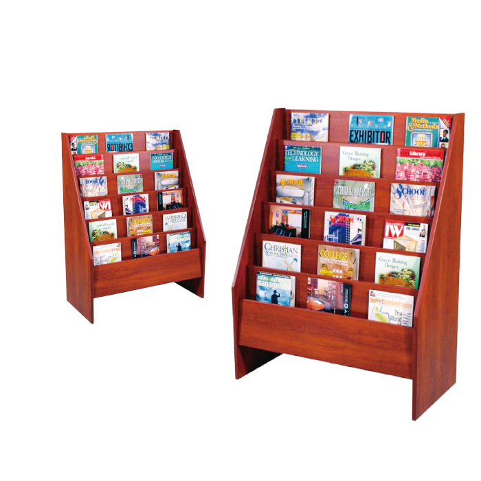 Wooden Book Waterfall Display Rack for Retail Stores
