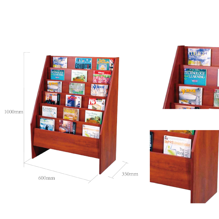 Wooden Book Waterfall Display Rack for Retail Stores