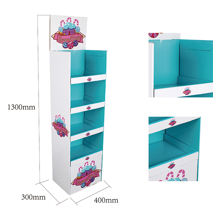 Custom Corrugated Candy Bar Freestanding Display Stand