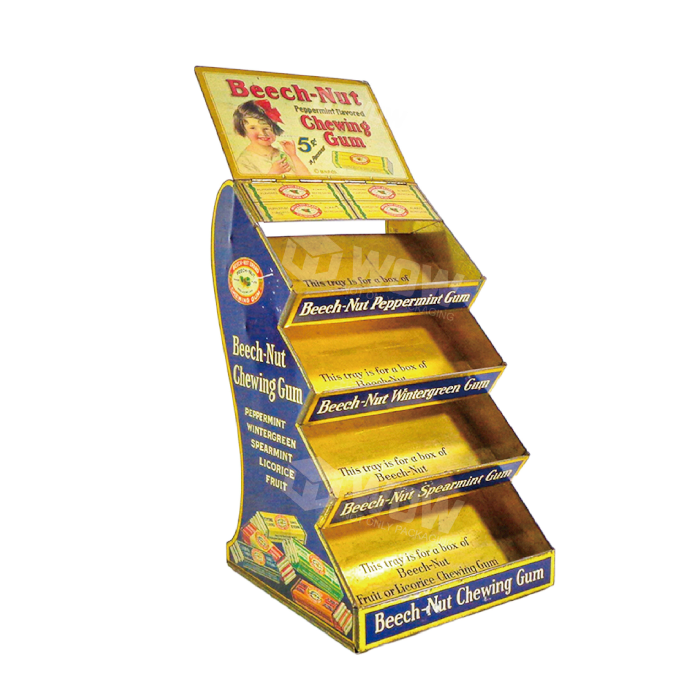 Custom Cardboard Waterfall Display Rack for Chewing Gum
