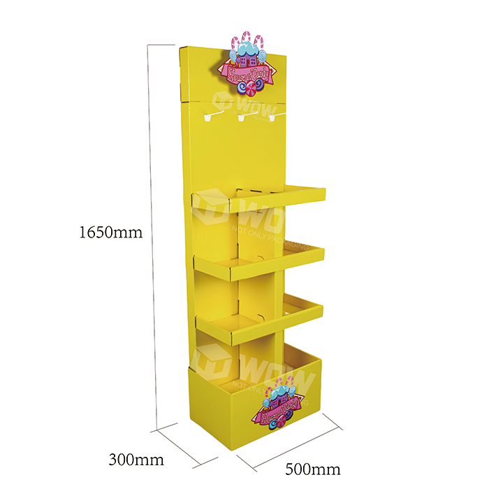 Cardboard Candy Display Stand with Hooks for POP Promotions