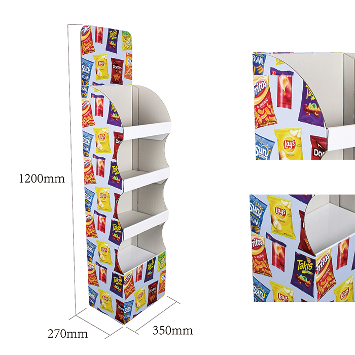 Lays Cardboard Floor Standing Display Rack from China