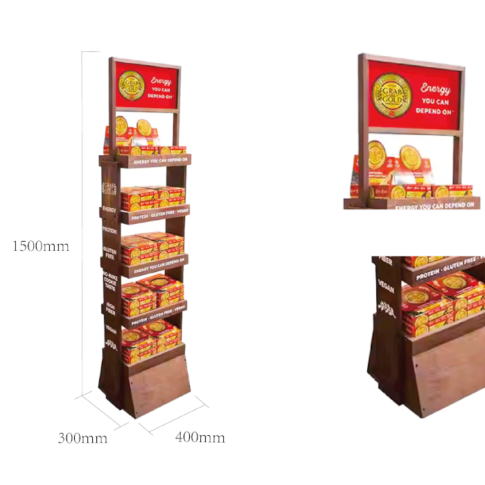 Tiered Cookie Pop Display with Wooden Retail Racks