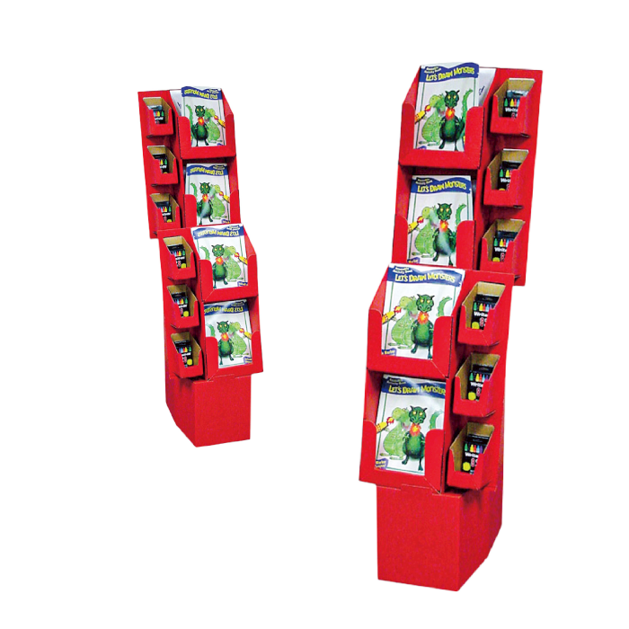 Custom Corrugated Book Display Rack with Stair Stand