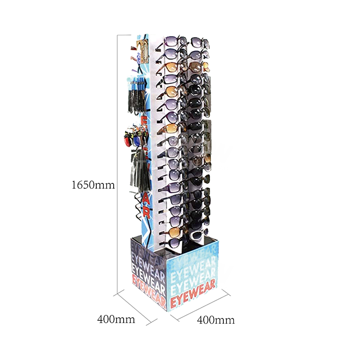 2 Sides POS Cardboard Glasses Display Stand