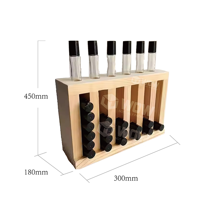 Gravity Feed Wooden POS Counter Display for Essential Oil Bottles