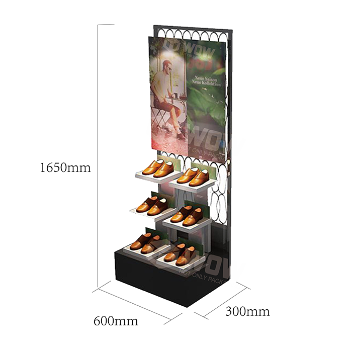 Metal Footwear End Cap Display Stand for Retail Shops