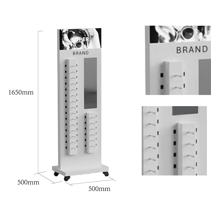 Steel Goggles Display Stand on Wheels for Retail