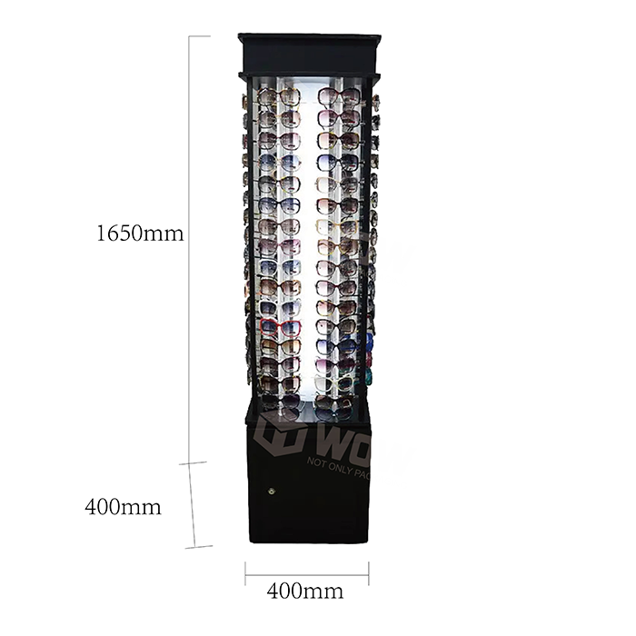Spinning Black Metal Sunglasses Display Stand for Retail